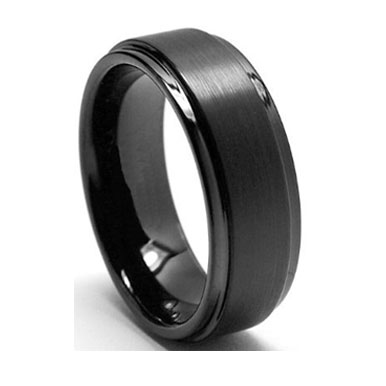 ATOP 8MM Black Tungsten Carbide Ring "Black Jewel"